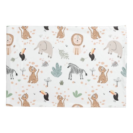 Cute Oerwoud Rainforest Animals Patroon Kussensloop (Achterkant)