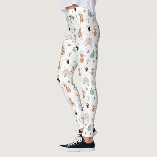 Cute Oerwoud Rainforest Animals Patroon Leggings (Links)