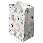 Cute Oerwoud Rainforest Animals Patroon Medium Cadeauzakje (Voorkant Gekanteld)