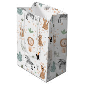 Cute Oerwoud Rainforest Animals Patroon Medium Cadeauzakje (Achterkant Gekanteld)