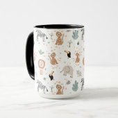 Cute Oerwoud Rainforest Animals Patroon Mok (Voorkant links)