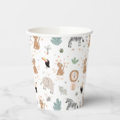 Cute Oerwoud Rainforest Animals Patroon Papieren Bekers (Links)