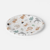 Cute Oerwoud Rainforest Animals Patroon Papieren Bordje (Gekanteld)