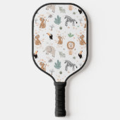 Cute Oerwoud Rainforest Animals Patroon Pickleball Paddle (Voorkant)