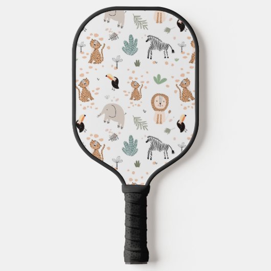 Cute Oerwoud Rainforest Animals Patroon Pickleball Paddle (Voorkant)