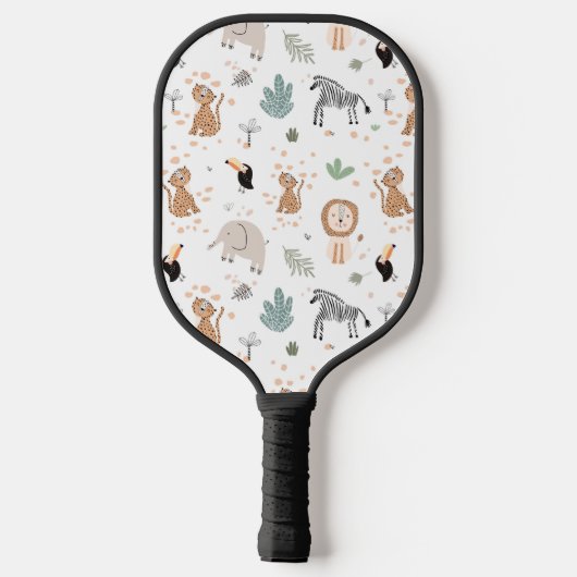 Cute Oerwoud Rainforest Animals Patroon Pickleball Paddle (Achterkant)