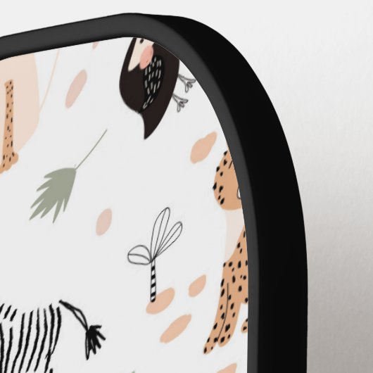 Cute Oerwoud Rainforest Animals Patroon Pickleball Paddle (Links Detail)