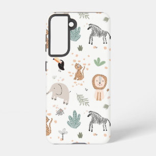 Cute Oerwoud Rainforest Animals Patroon Samsung Galaxy Hoesje