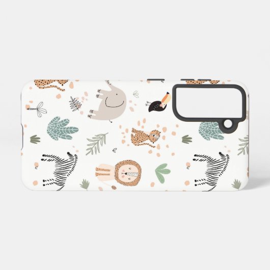 Cute Oerwoud Rainforest Animals Patroon Samsung Galaxy Hoesje (Achterkant horizontaal)