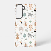 Cute Oerwoud Rainforest Animals Patroon Samsung Galaxy Hoesje (Achterkant)
