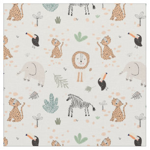 Cute Oerwoud Rainforest Animals Patroon Stof