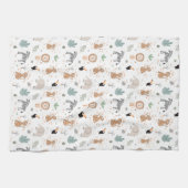 Cute Oerwoud Rainforest Animals Patroon Theedoek (Horizontaal)