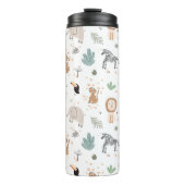 Cute Oerwoud Rainforest Animals Patroon Thermosbeker (Voorkant)