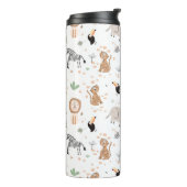 Cute Oerwoud Rainforest Animals Patroon Thermosbeker (Gedraaid links)