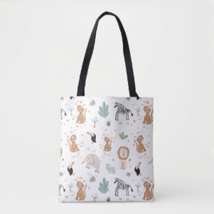 Cute Oerwoud Rainforest Animals Patroon Tote Bag