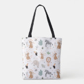 Cute Oerwoud Rainforest Animals Patroon Tote Bag (Achterkant)
