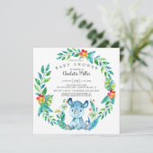 Cute Oerwoud Rhino Baby shower Kaart (Staand voorkant)