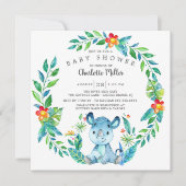 Cute Oerwoud Rhino Baby shower Kaart (Voorkant)