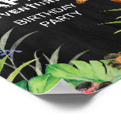 Cute Oerwoud Safari Adventure Birthday Welkom Poster (Hoek)