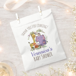 Cute Oerwoud Safari Animal Baby shower Hartelijk d Bedankzakje