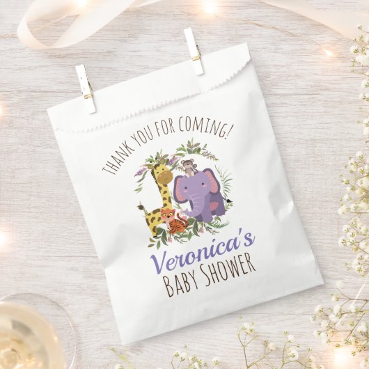 Cute Oerwoud Safari Animal Baby shower Hartelijk d Bedankzakje (Geknipt)