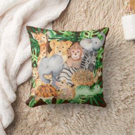 Cute Oerwoud Safari Animal Personalized Kussen