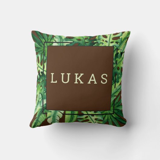 Cute Oerwoud Safari Animal Personalized Kussen (Achterkant)