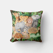 Cute Oerwoud Safari Animal Personalized Kussen (Voorkant)