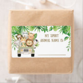 Cute Oerwoud Safari Animal Spirit Name Game Name Etiket (Insitu)