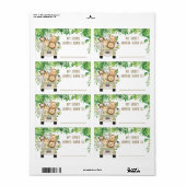 Cute Oerwoud Safari Animal Spirit Name Game Name Etiket (Full Sheet)