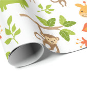 Cute Oerwoud Safari Animal Wrapping Paper Cadeaupapier (Rol Hoek)
