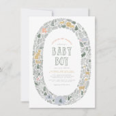 Cute Oerwoud Safari Animals Baby Boy Baby shower Kaart (Voorkant)