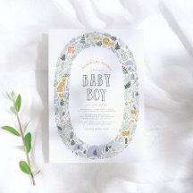 Cute Oerwoud Safari Animals Baby Boy Baby shower