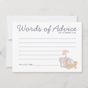 Cute Oerwoud Safari Animals Baby shower Advice Kaa Advieskaart