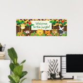 Cute Oerwoud Safari Animals Baby shower Banner Poster (Thuiskantoor)