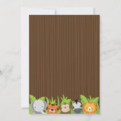 Cute Oerwoud Safari Animals Baby Shower Invitation Kaart (Achterkant)