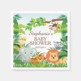 Cute Oerwoud Safari Animals Baby shower Napkins Servet