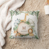 Cute Oerwoud Safari Animals Greenery Baby Nursery Kussen (Deken)