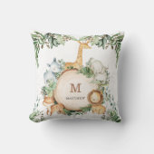 Cute Oerwoud Safari Animals Greenery Baby Nursery Kussen (Voorkant)