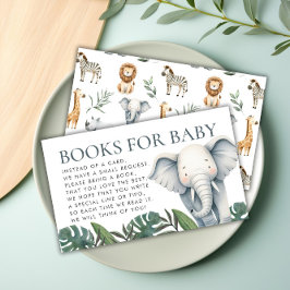 Cute Oerwoud Safari Animals Greenery Books for Bab Informatiekaartje