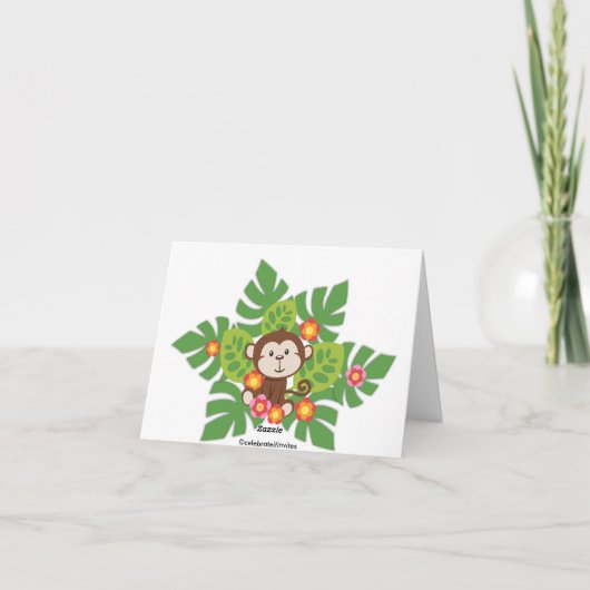 Cute Oerwoud Safari Animals Hartelijk dank Bedankkaart (Achterkant)