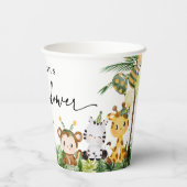 Cute Oerwoud Safari Animals Party Baby shower Papieren Bekers (Achterkant)