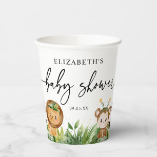 Cute Oerwoud Safari Animals Party Baby shower Papieren Bekers