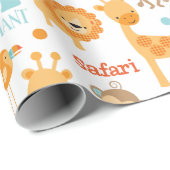 Cute Oerwoud Safari Animals Patroon Cadeaupapier (Rol Hoek)