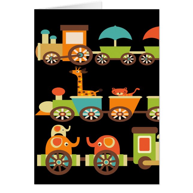 Cute Oerwoud Safari Animals Train Gifts Kinder Bab (Voorkant)