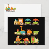 Cute Oerwoud Safari Animals Train Gifts Kinder Bab Briefkaart (Voorkant / Achterkant)