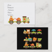 Cute Oerwoud Safari Animals Train Gifts Kinder Bab Visitekaartje (Voorkant / Achterkant)