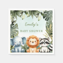 Cute Oerwoud Safari Animals Tropical Greenery Baby