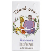 Cute Oerwoud Safari Animals Waterverf Baby shower Klein Cadeauzakje (Achterkant)