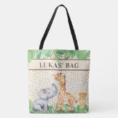 Cute Oerwoud Safari Baby Animals - Gepersonaliseer Tote Bag (Voorkant)